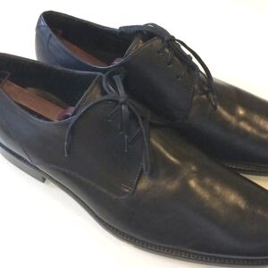 John Varvatos Black Leather Oxfords